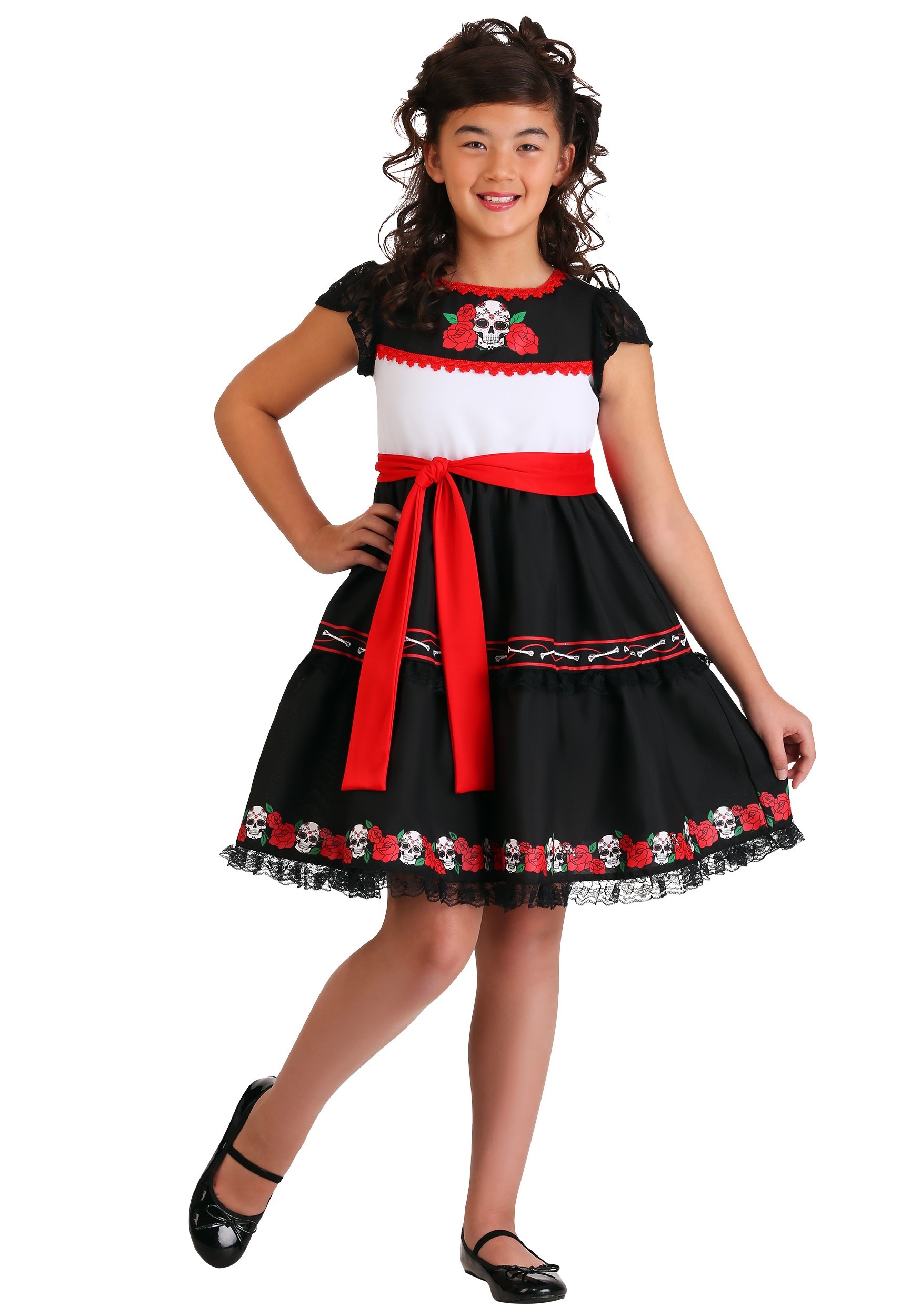 Sassy Sugar Skull Costume for Girls