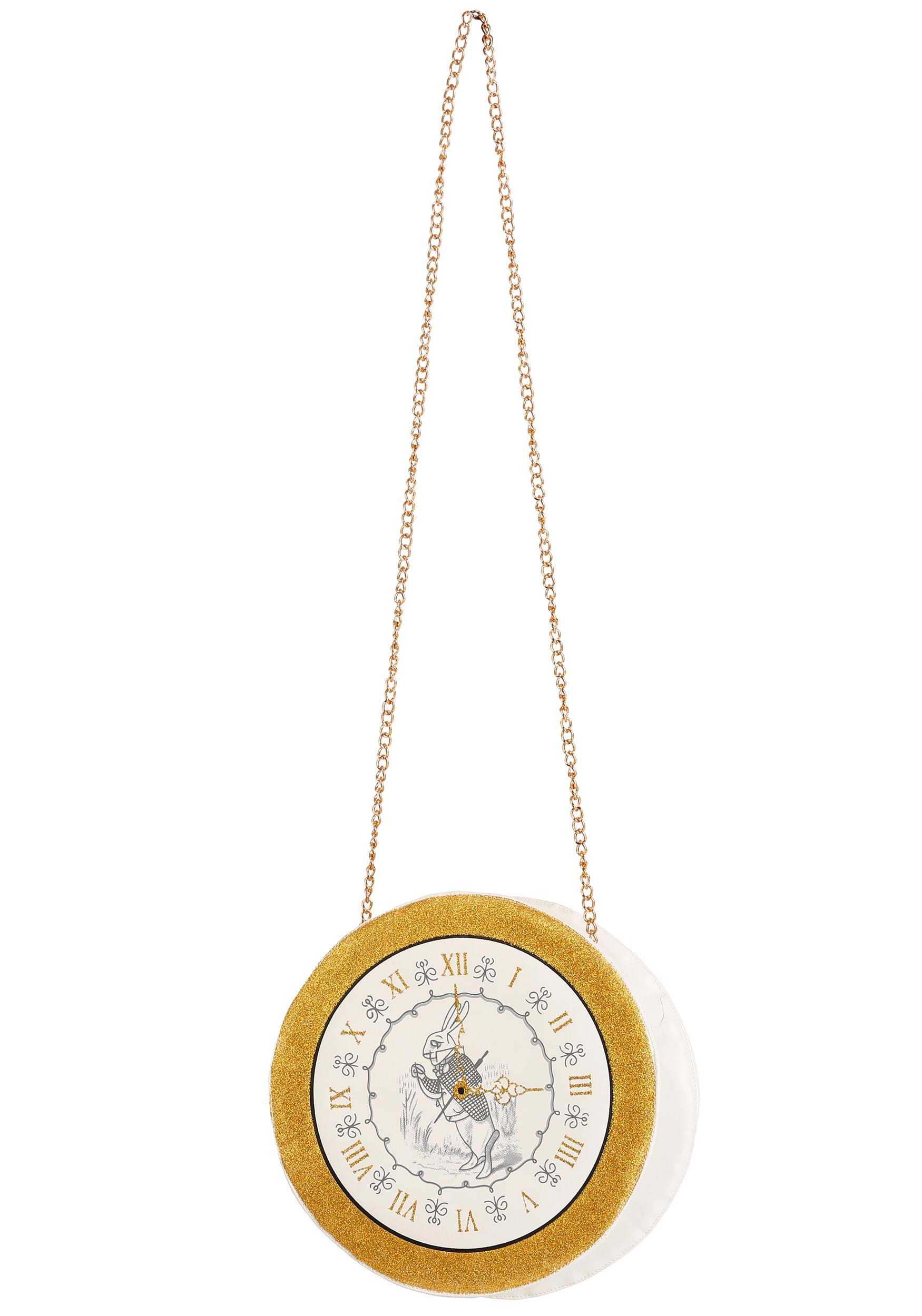 Women's White Rabbit Clock Purse