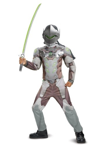 Overwatch Genji Classic Boy&#39;s Muscle Costume