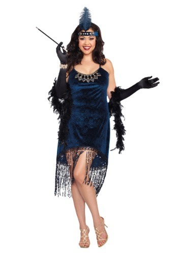 Plus Size Blue Downtown Doll Costume for Women