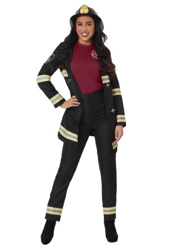 Plus Size Women&#39;s Black Firefighter Costume