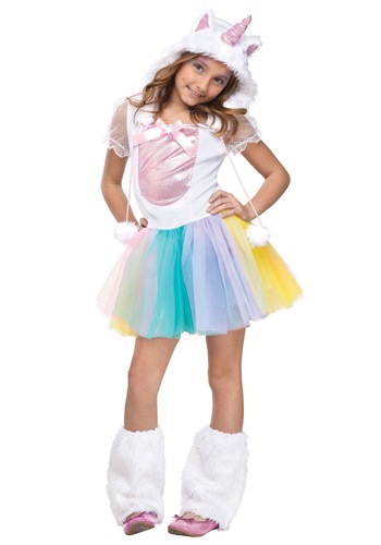 Girl&#39;s Rainbow Unicorn Costume