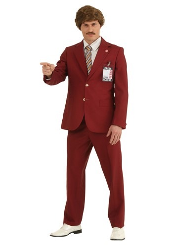 Plus Size Authentic Ron Burgundy Suit Costume for Men