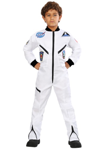 Kid&#39;s White Astronaut Jumpsuit Costume