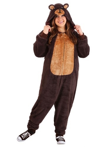 Plus Size Brown Bear Adult Onesie Costume