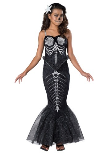 Girl&#39;s Skeleton Mermaid Costume