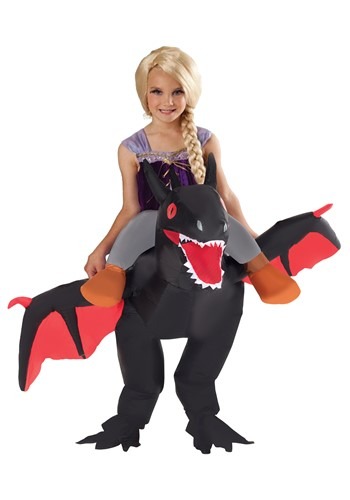 Kid&#39;s Inflatable Ride on Black Dragon Costume