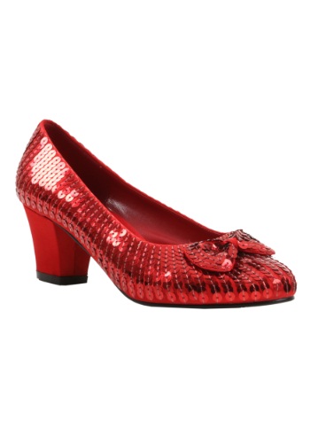 Girl&#39;s Red Sequin Costume Shoes