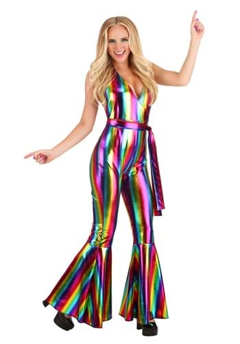 Women&#39;s Rainbow Rave Disco Costume