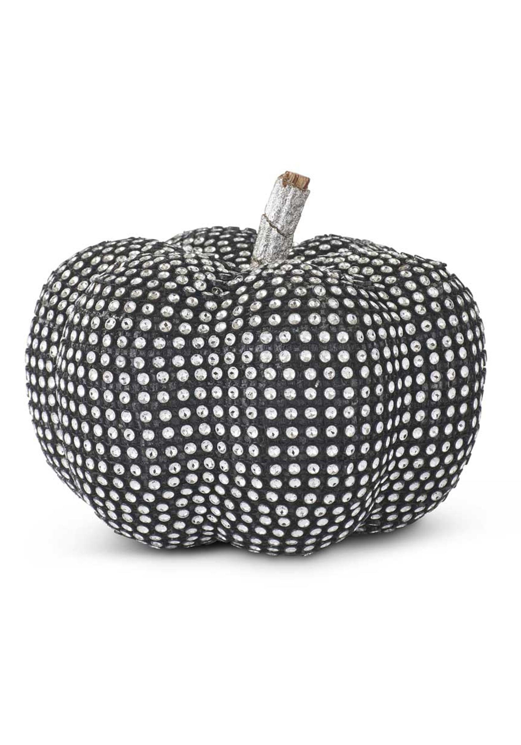 5 Inch Black Pumpkin with Rhinestones Prop | Pumpkin Decor