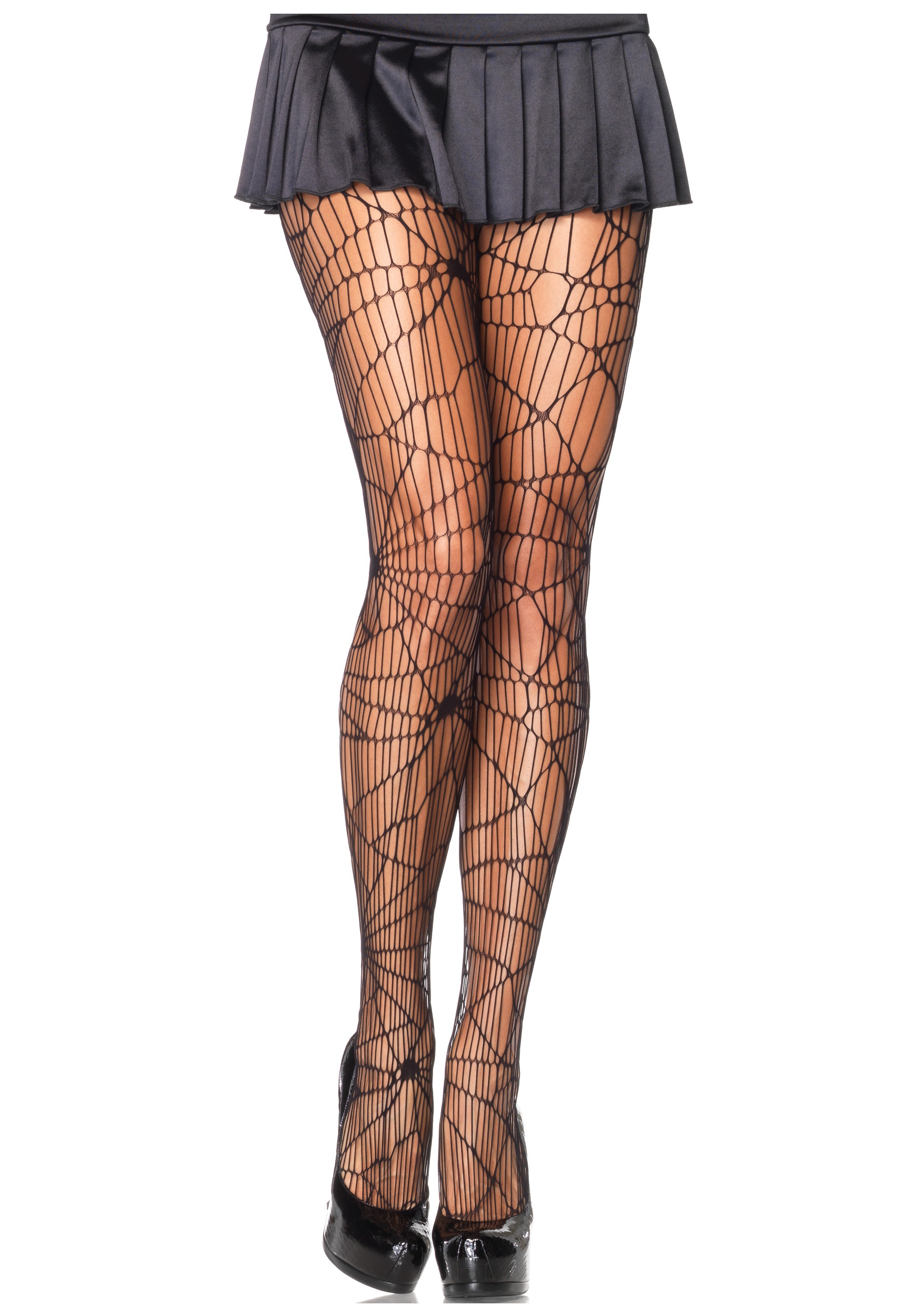 Black Spiderweb Womens Tights