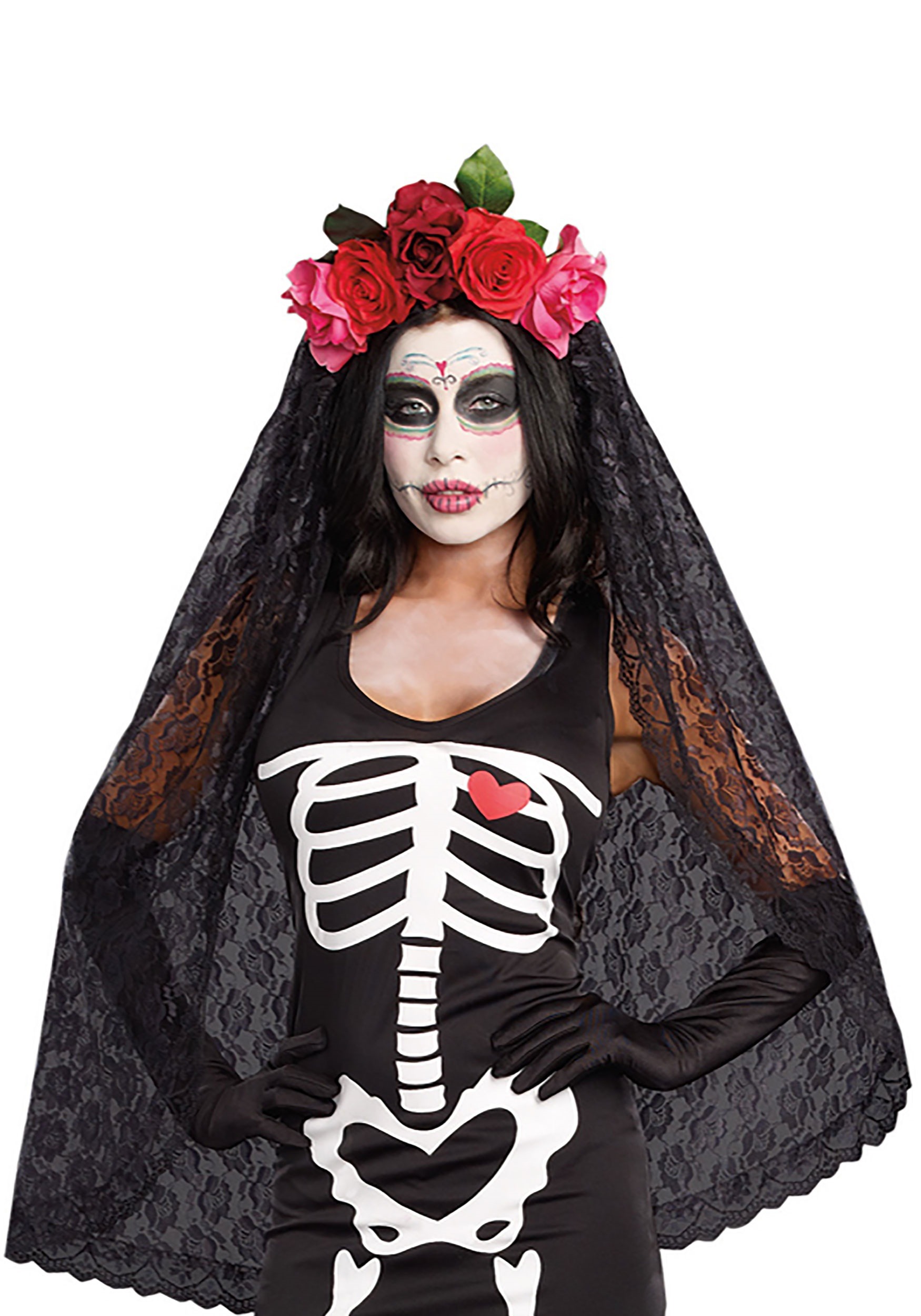 Women's Day of the Dead Headpiece Costume