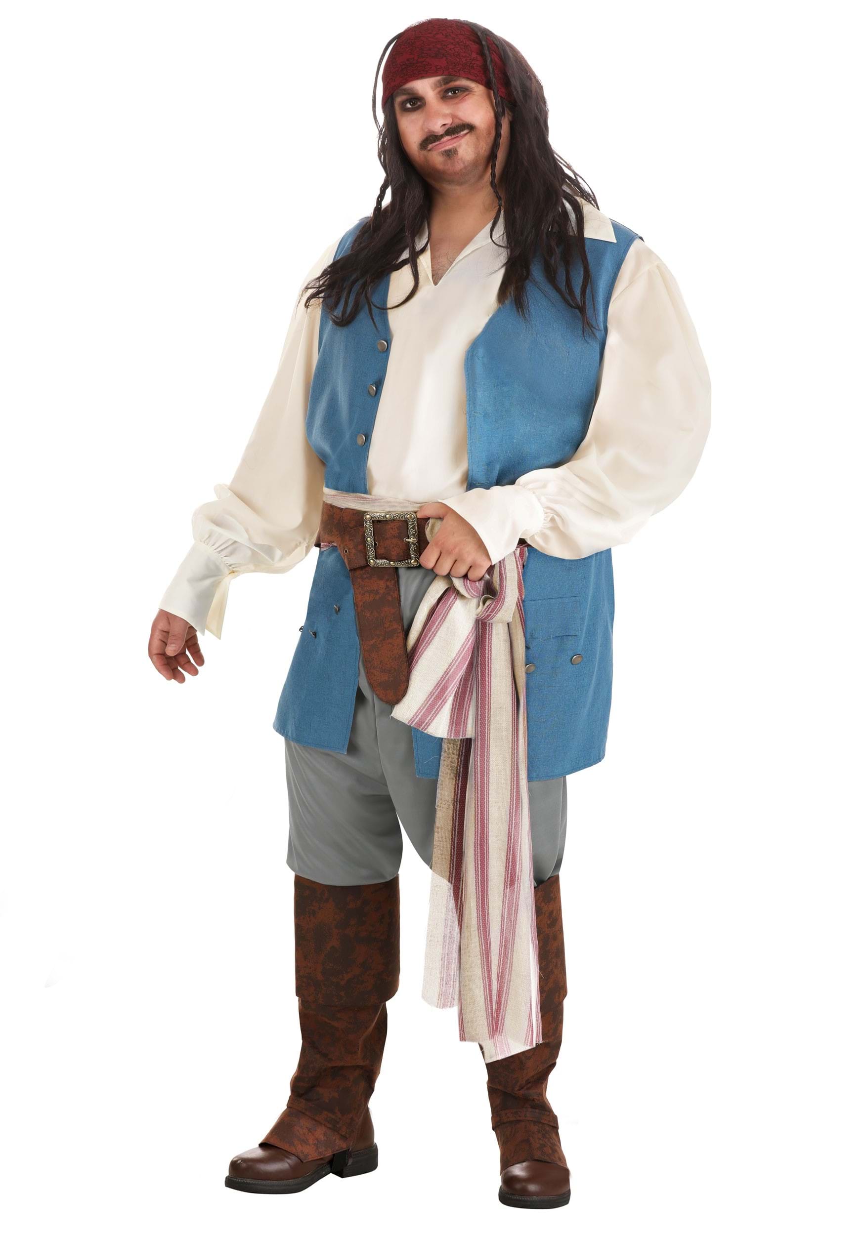 Plus Size Captain Jack Sparrow Costume for Men
