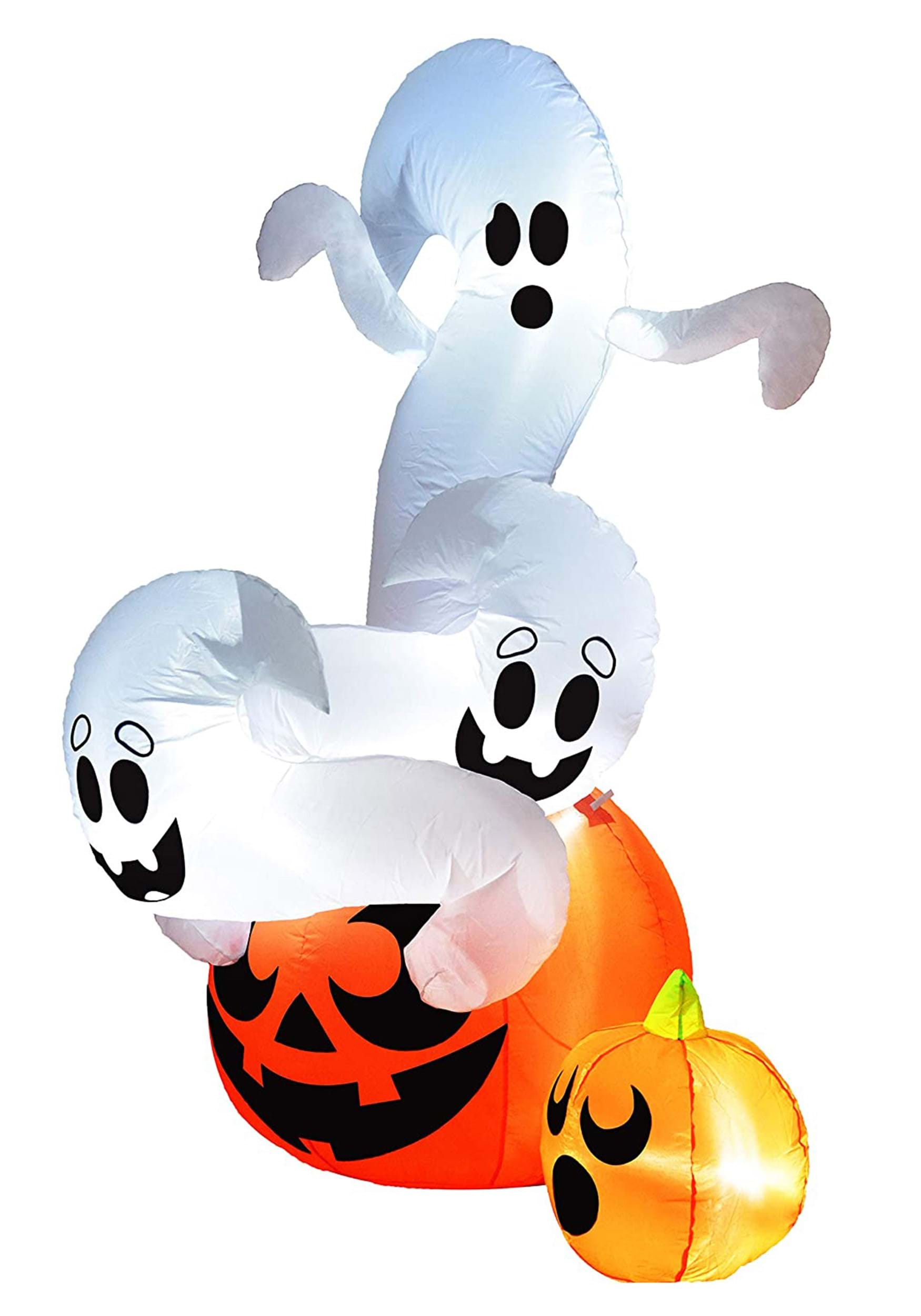 Inflatable 6FT Twisted Pumpkin and Ghosts Prop Decoration | Halloween Inflatables