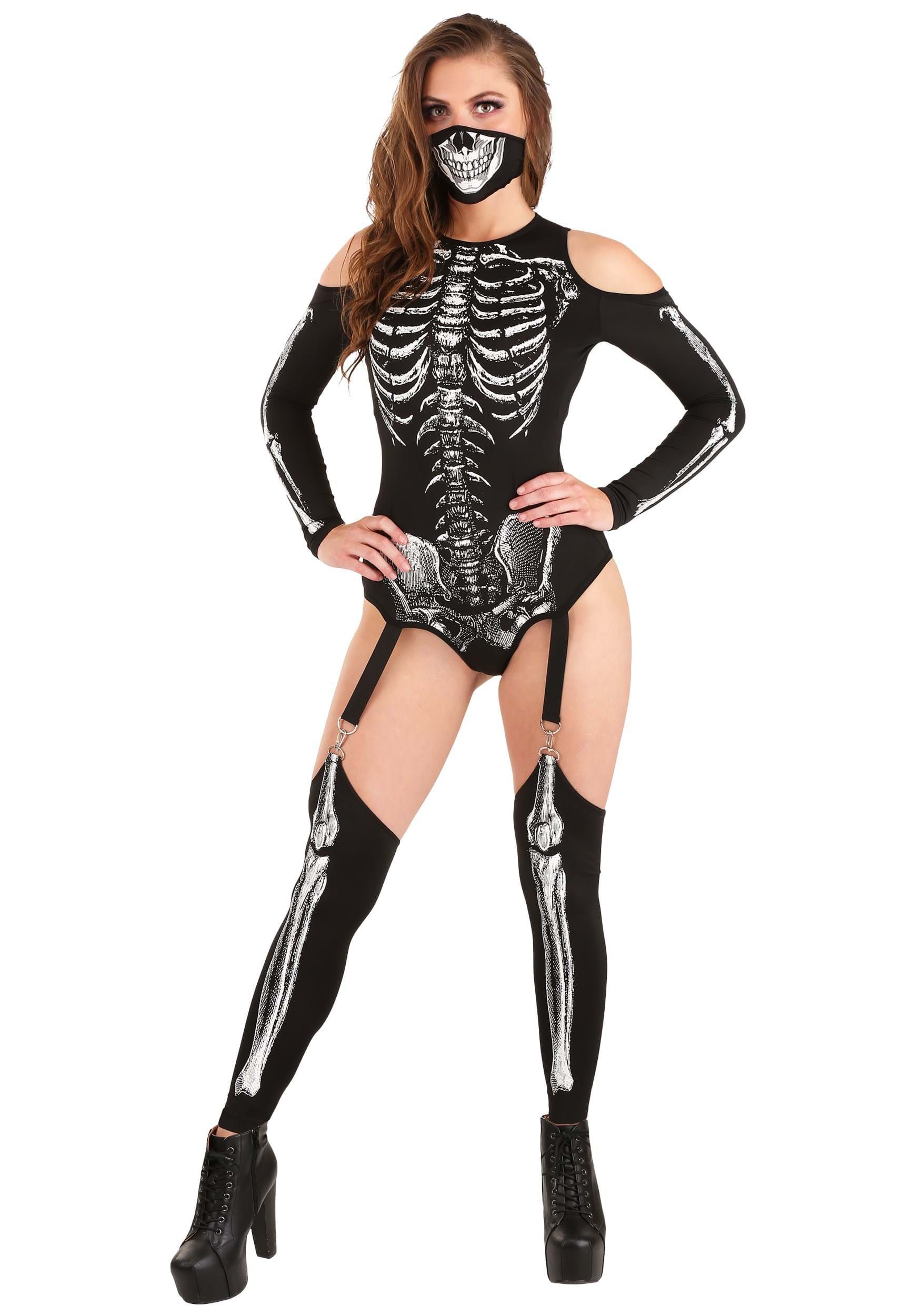Women's Skeleton Bodysuit Costume