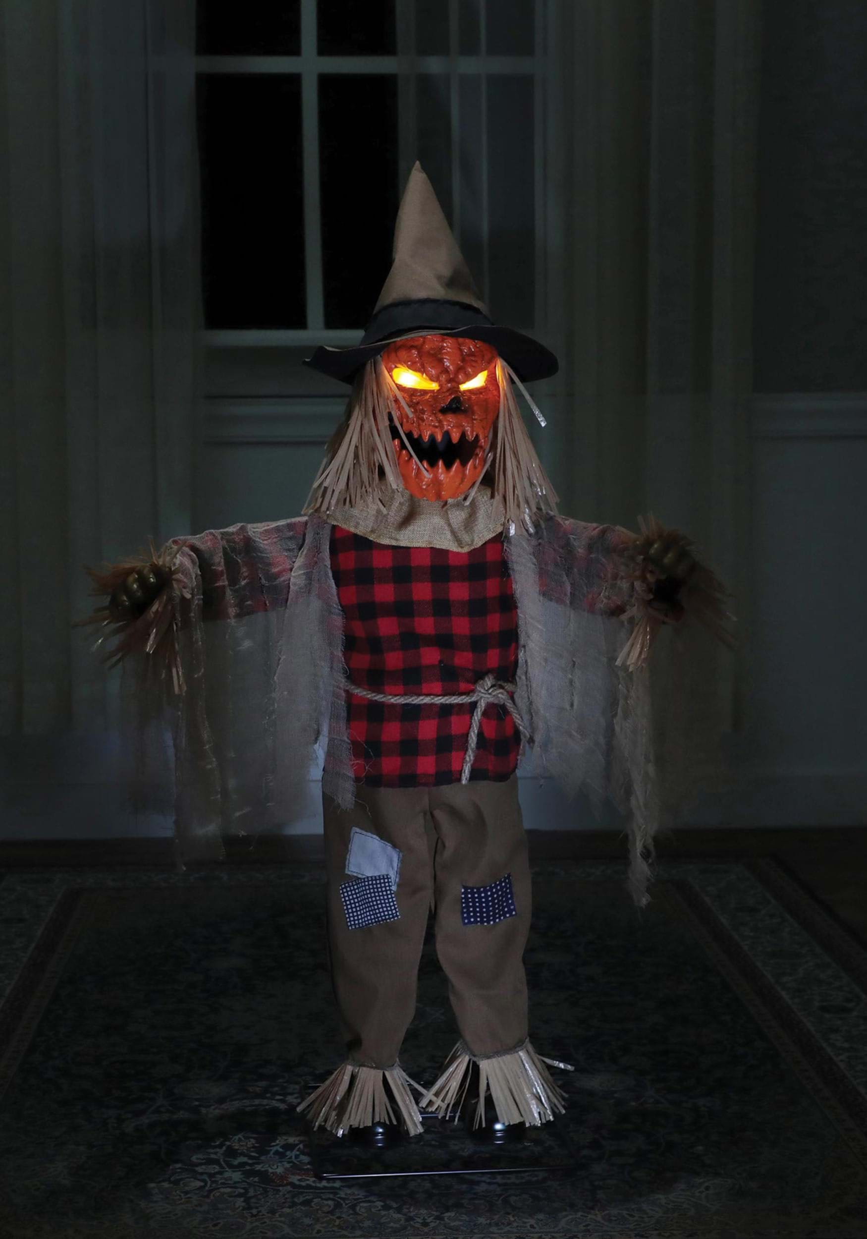 3FT Animated Light Up Twitching Scarecrow Prop Decoration | Scarecrow Decorations