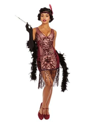 Women&#39;s Red Va-Va Voom Flapper Adult Costume