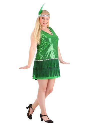 Women&#39;s Plus Size Emerald Flapper Costume