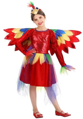 Girl&#39;s Tropical Parrot Dress Costume