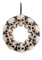 15-Inch Spooky Skulls Wreath Decoration