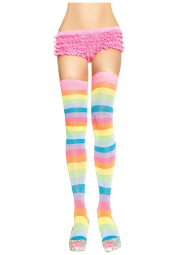 Women&#39;s Neon Rainbow Thigh High Stockings