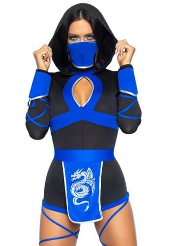 Plus Size Sexy Blue Dragon Ninja Costume for Women