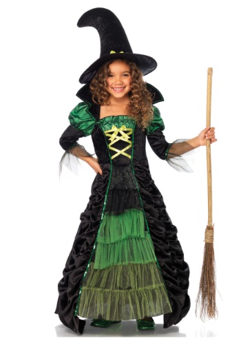 Girl&#39;s Storybook Green Witch Costume