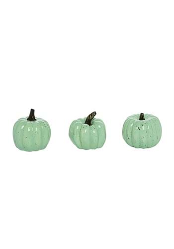 Set of Three 4&quot; Mint Speckle Pumpkins Prop