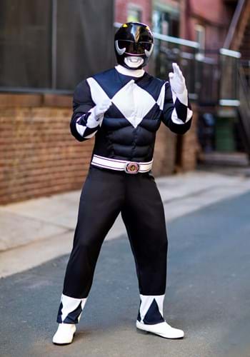 Power Rangers Men&#39;s Black Ranger Muscle Costume