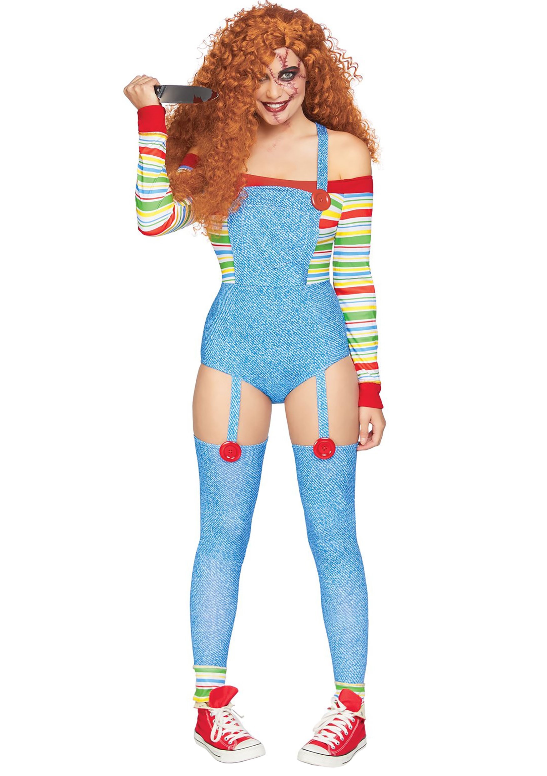 Killer Doll Women's Bodysuit Costume | Women's Evil Doll Costumes