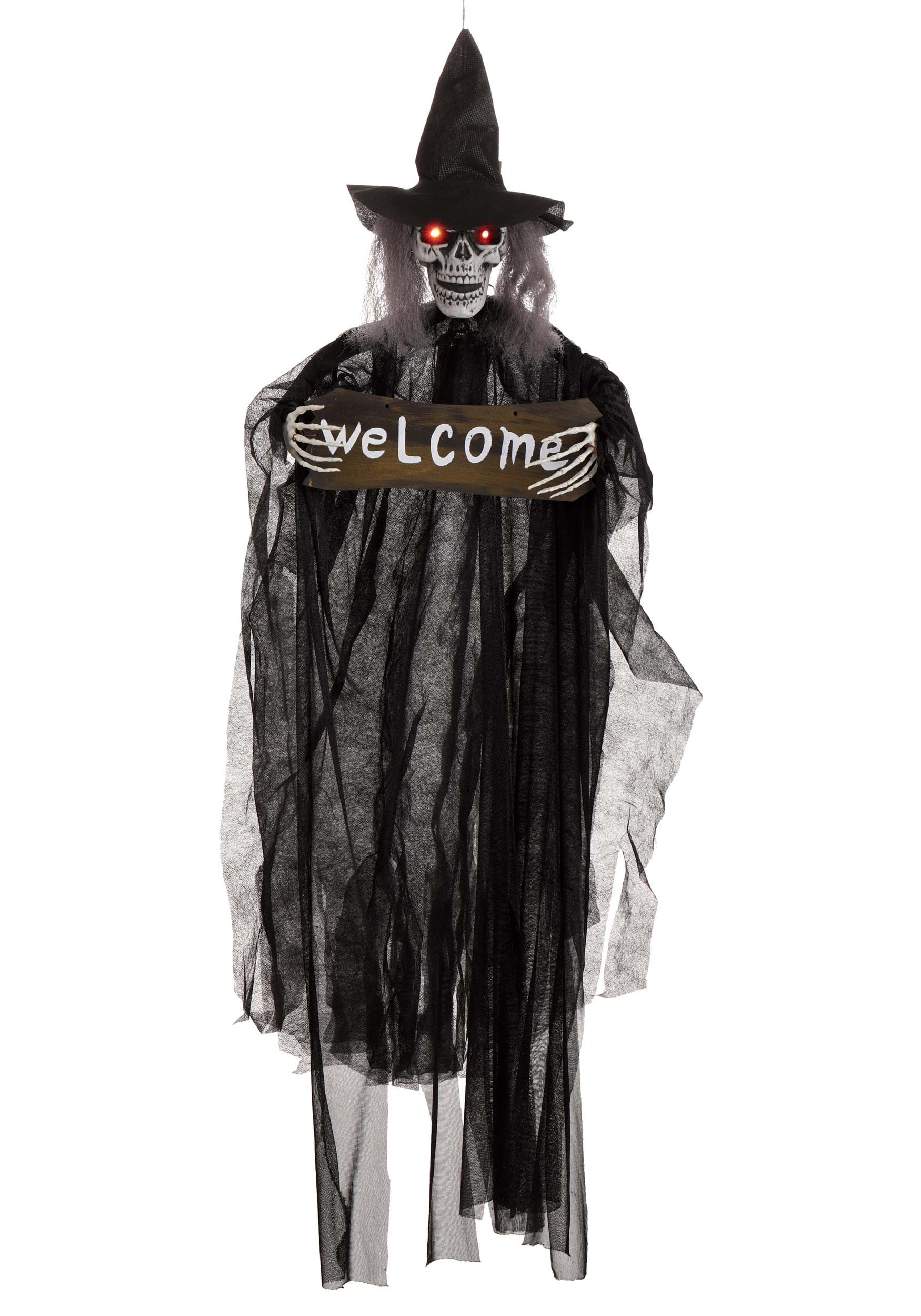 40-Inch Hanging Witch Welcome Prop | Witch Decorations