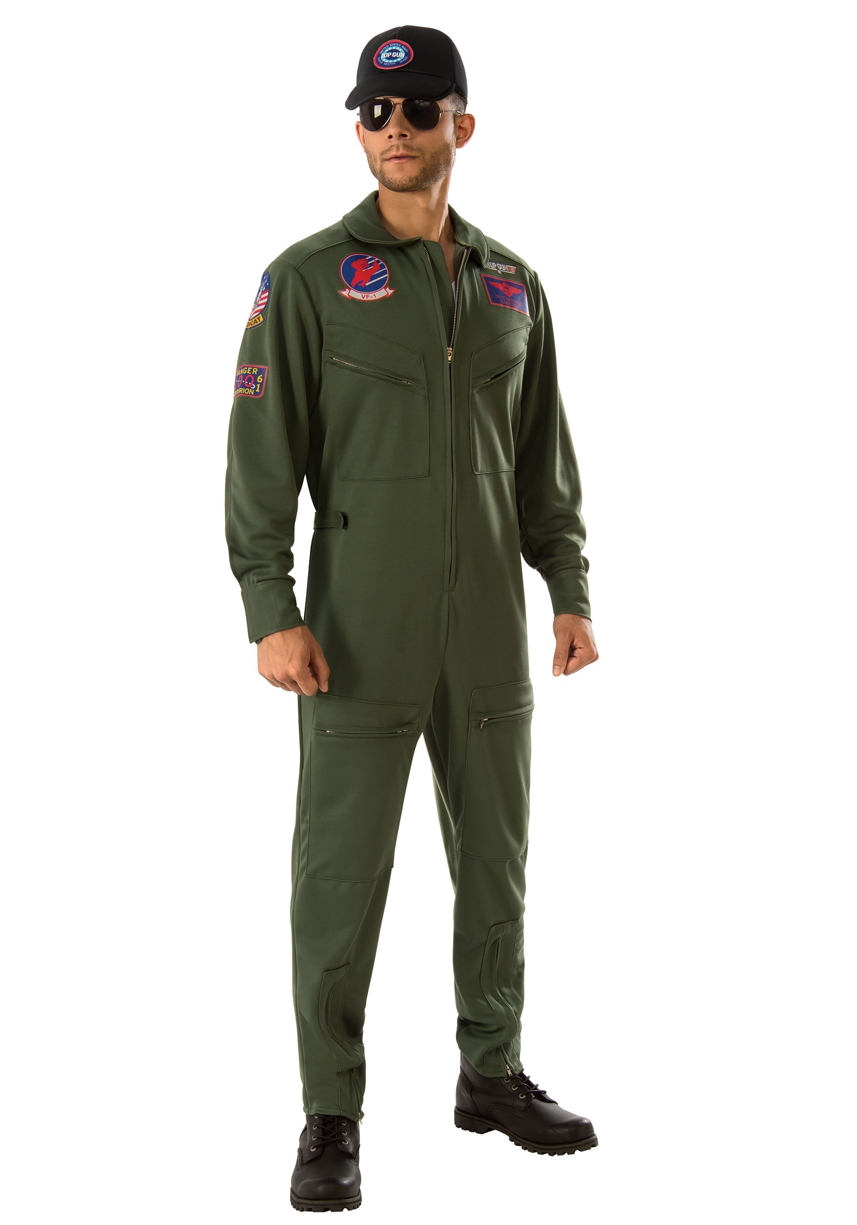 Top Gun Men's Jumpsuit Costume | Fighter Pilot Costume