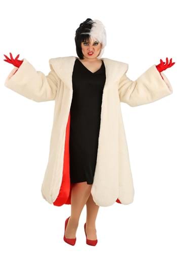 Plus Size Cruella De Vil Women&#39;s Deluxe Coat Costume