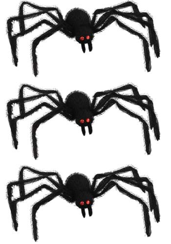 Pack of 3 Black Spiders Prop