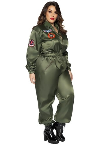 Plus Size Top Gun Adult&#39;s Flight Suit Costume