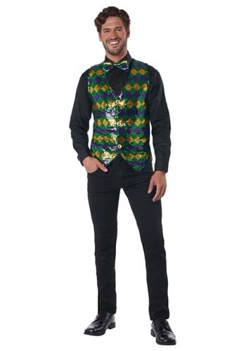 Men&#39;s Sequin Carnival Vest Set