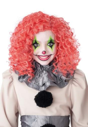 Adult Glow in the Dark Bright Red Curly Clown Wig