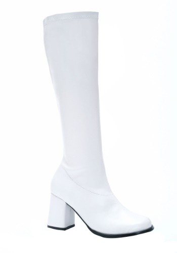 White Gogo Costume Boots for Women