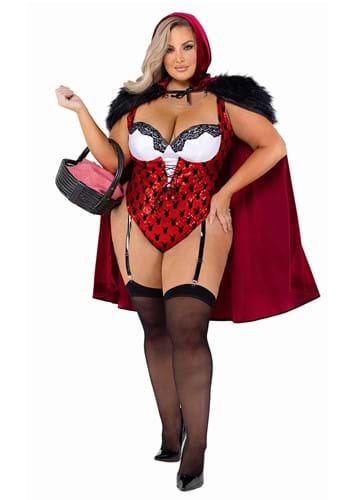Plus Size Women&#39;s Playboy Red Riding Hood Costume