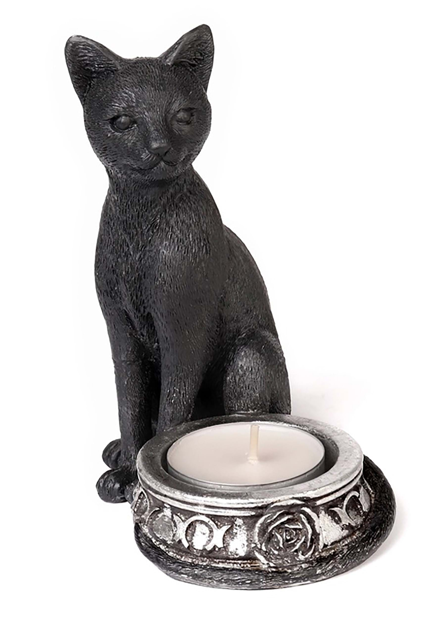 Black Cat Tea Light Holder Prop