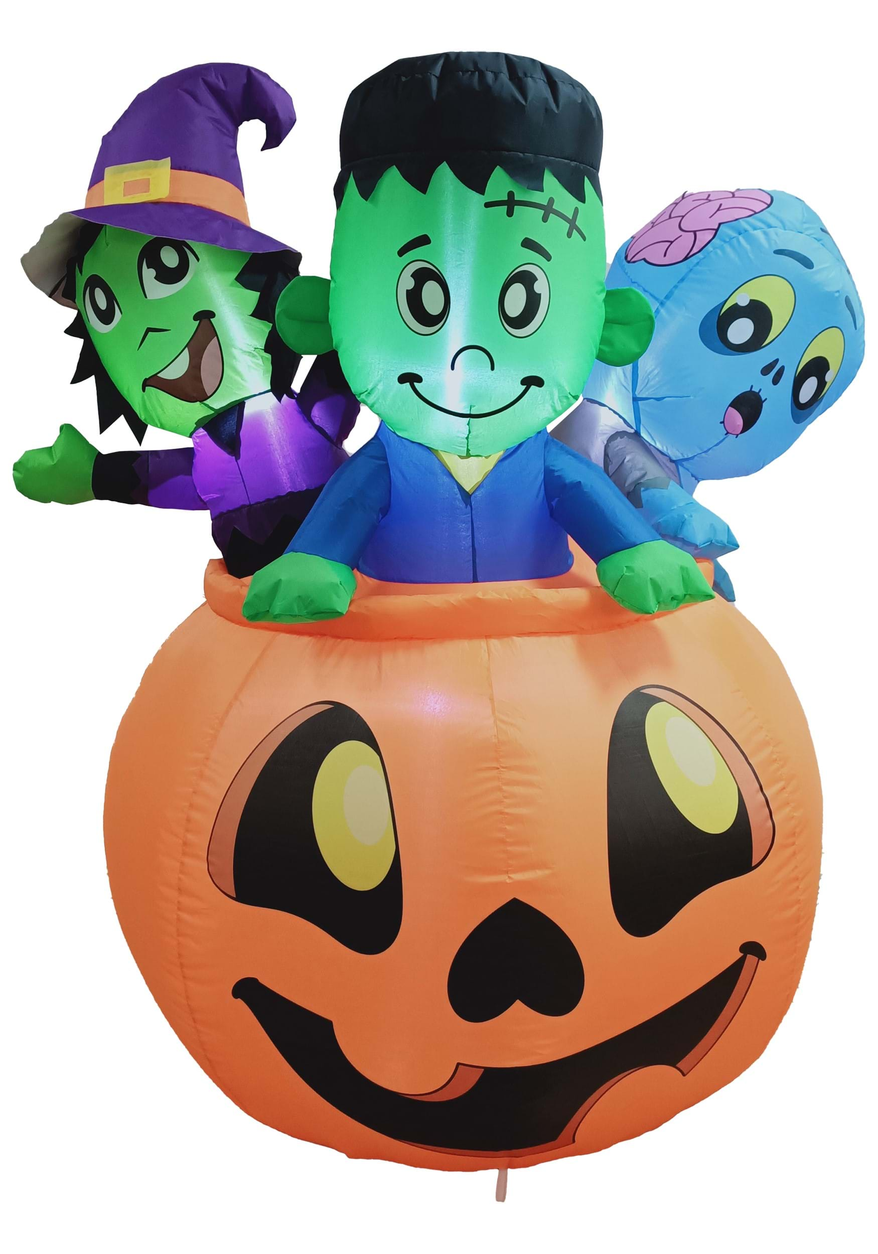 5FT Three Characters on Pumpkin Inflatable Halloween Decoration | Halloween Inflatables