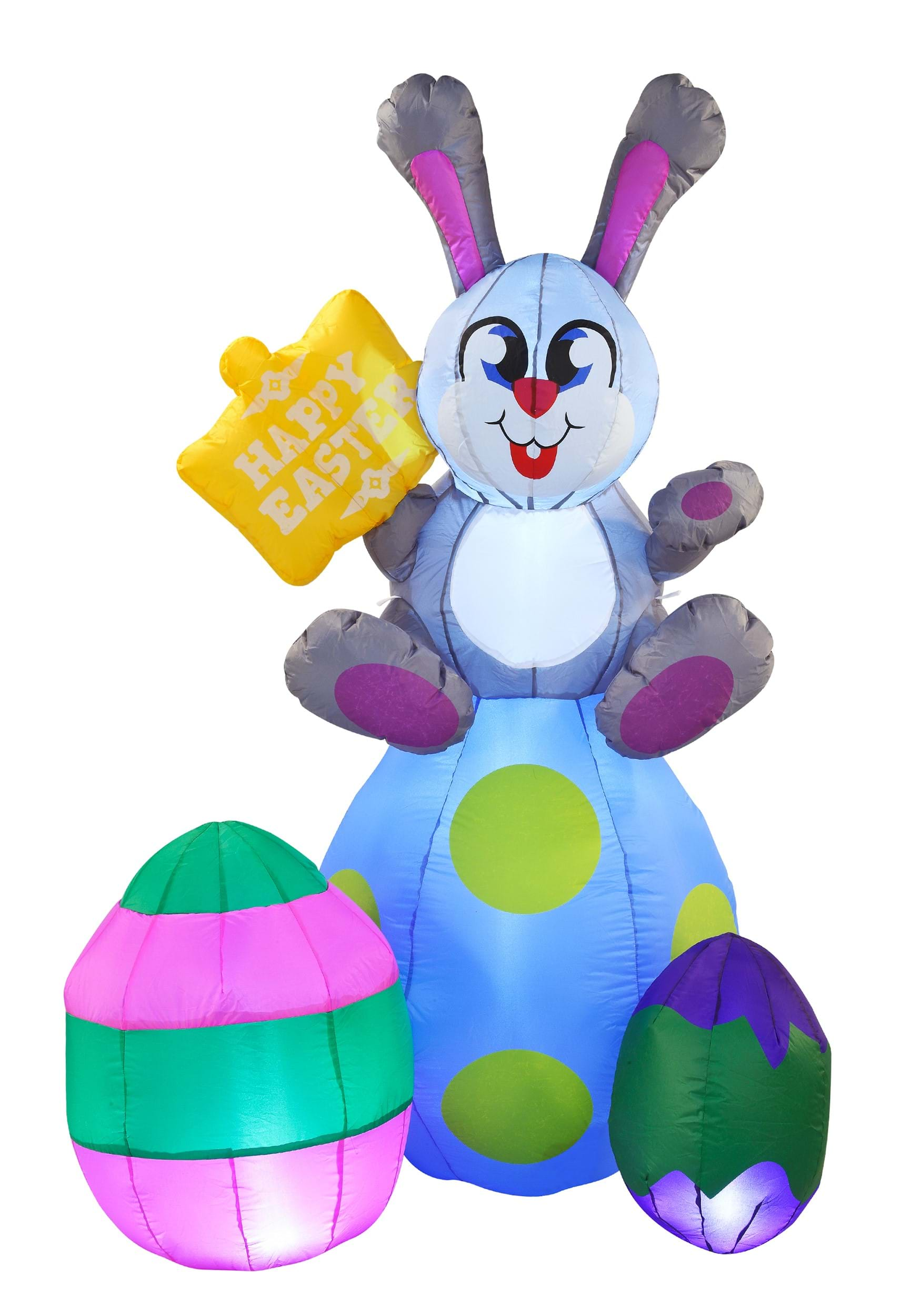 6FT Large Bunny on Eggs Inflatable Prop Decoration | Easter Decorations