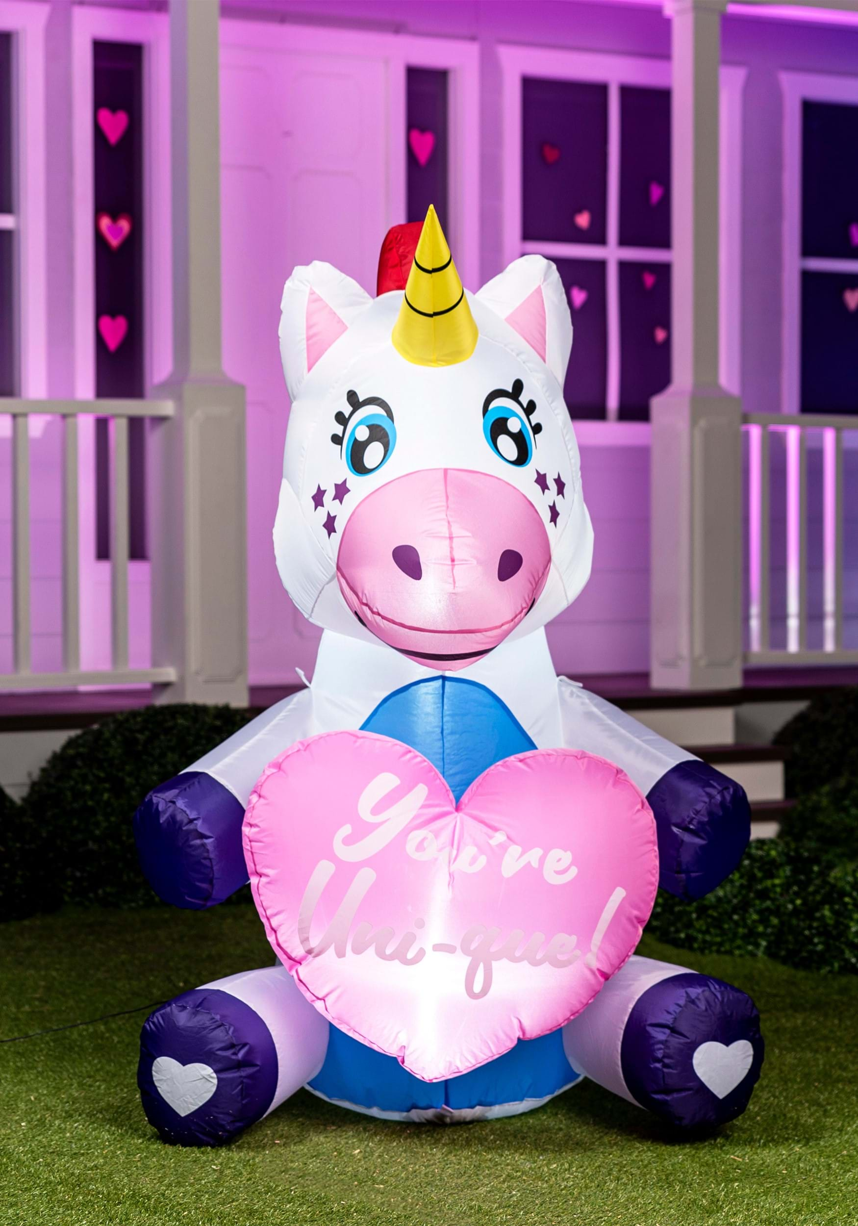 7FT Loving Unicorn Inflatable Prop | Valentine's Day Decorations