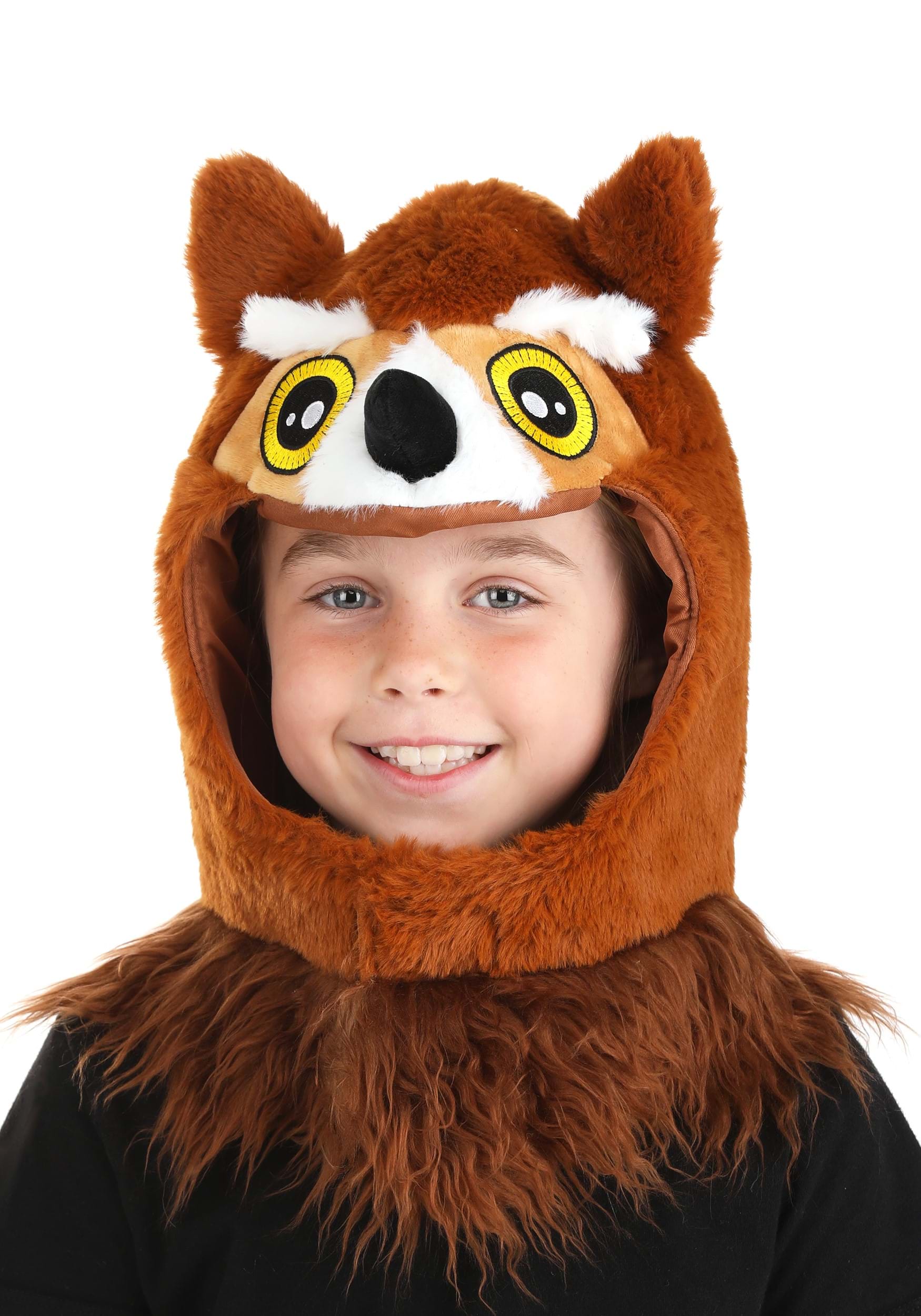 Open Owl Face Costume Hood/Mask