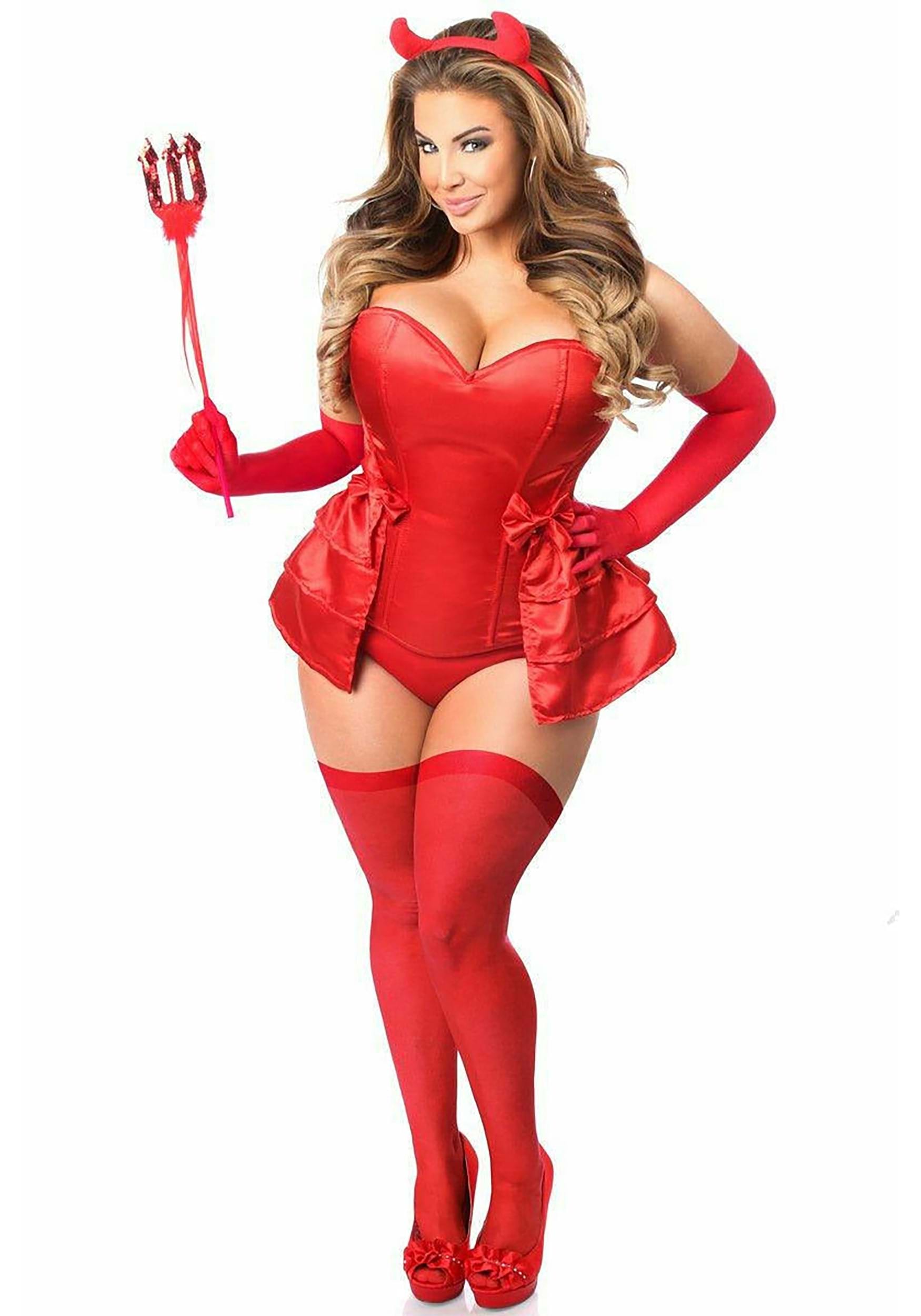 Plus Size 5 PC Devilicious Corset Women