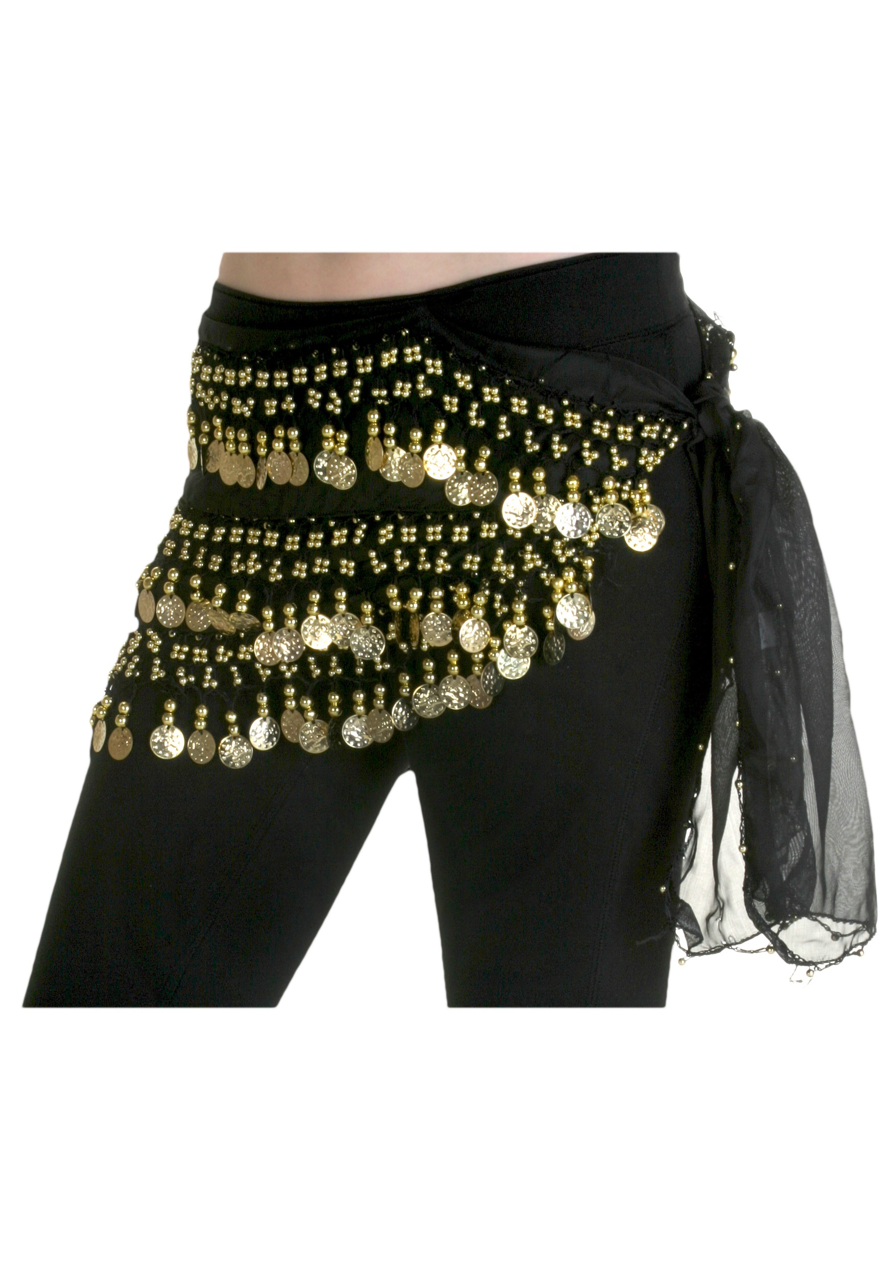 Black Chiffon Belly Dancing Hip Scarf | Costume Accessories