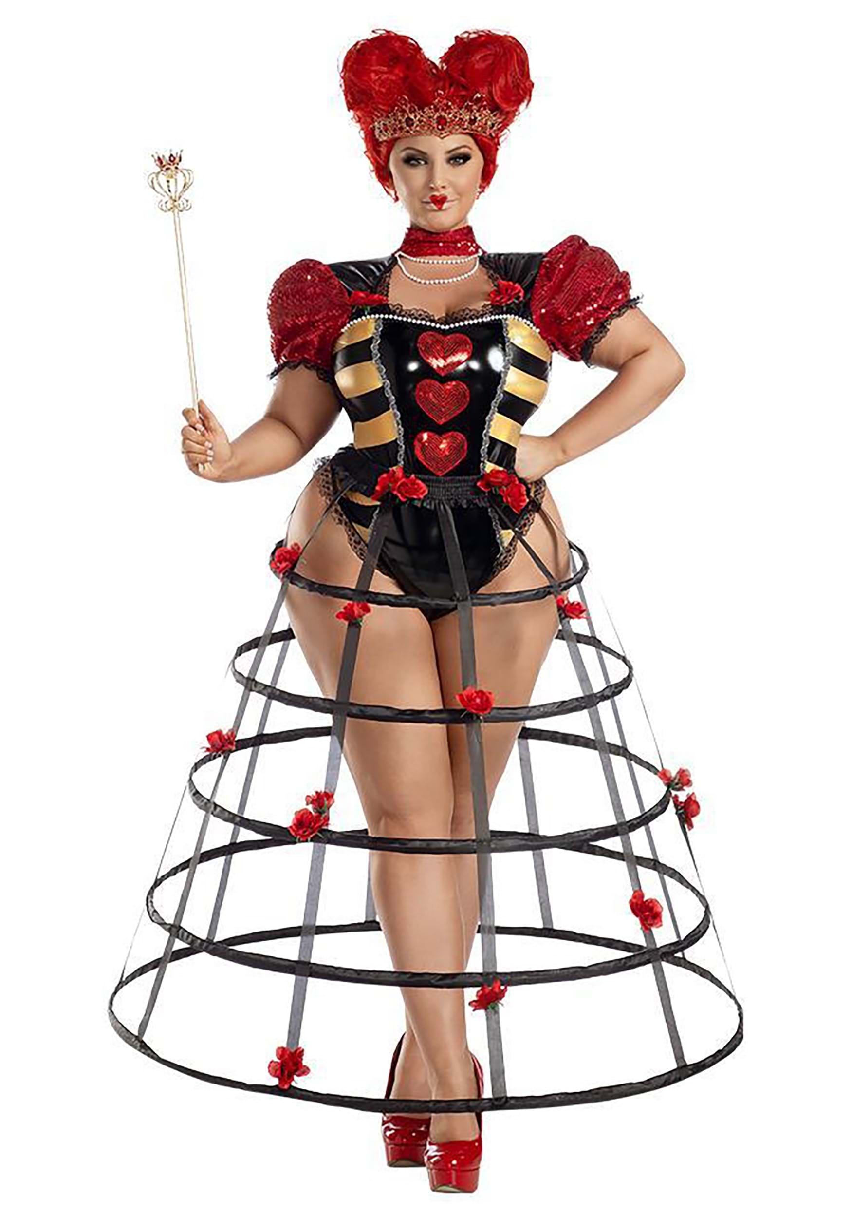 Women's Plus Size Caged Heart Queen Costume | Plus Size Costumes