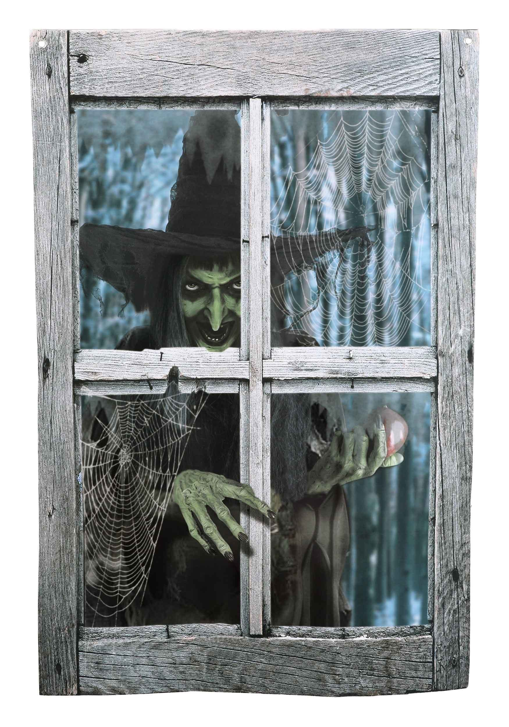 47 Witch Outside the Window Printed Curtain Decoration | Window Decorations