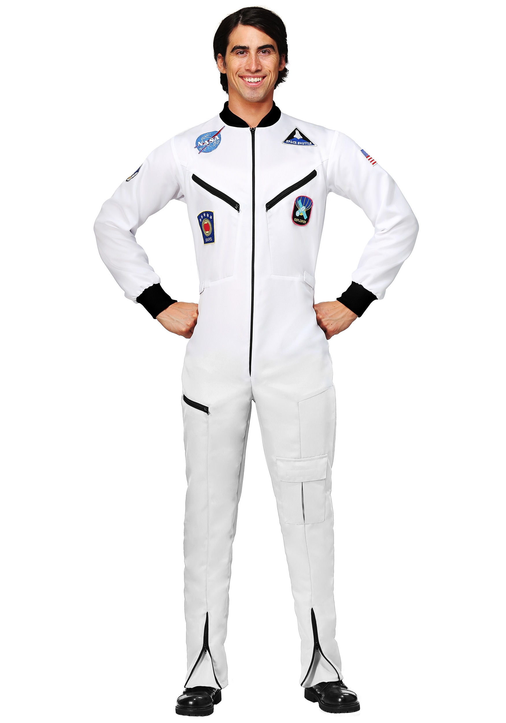 White Astronaut Jumpsuit Adult Plus Size Costume | Astronaut Costumes