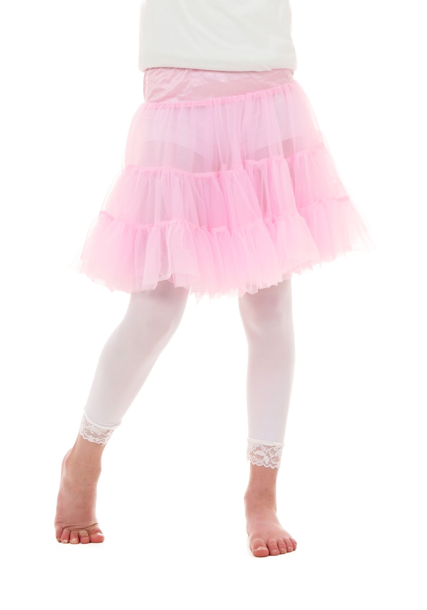 Child Pink Knee Length Crinoline